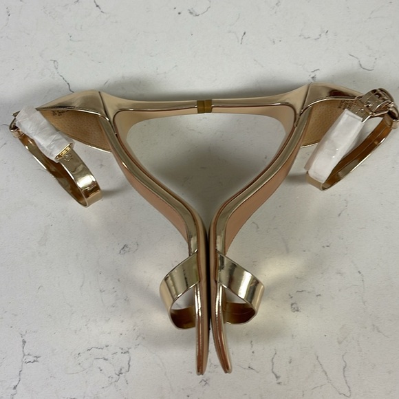 J. Crew Gold Metallic High-Heel Sandals, Ankle Straps, Size 9 1/2” New - Picture 5 of 16
